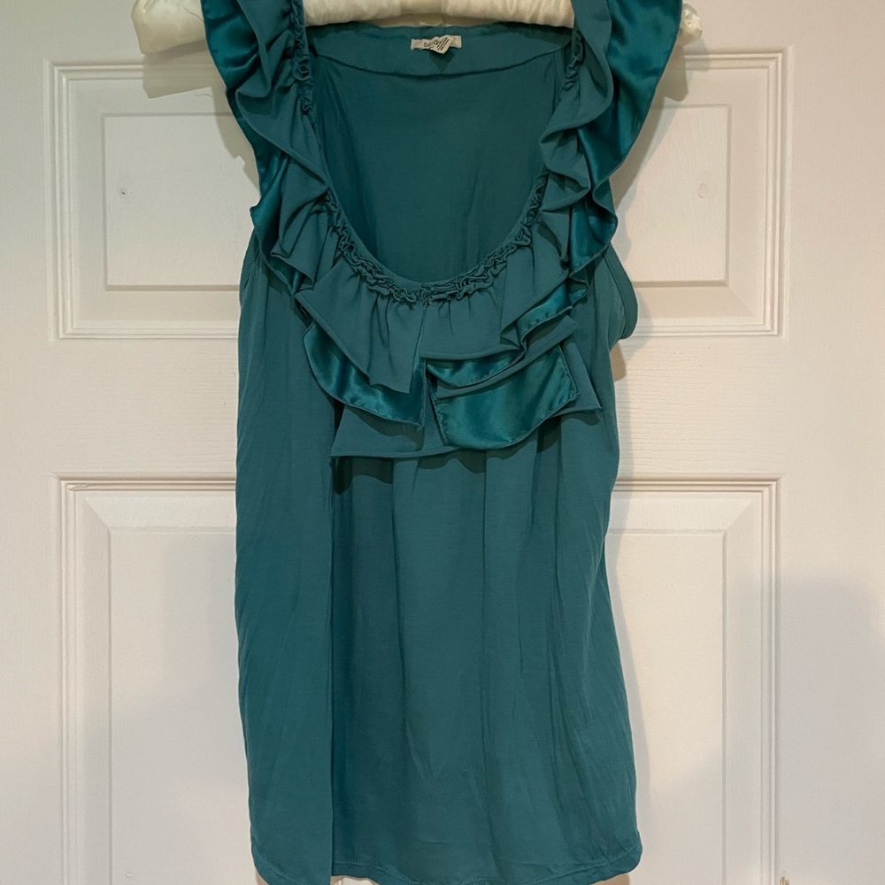 Bordeaux Teal Ruffle Blouse